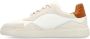 Manfield Heren Witte leren sneakers met beige details - Thumbnail 4