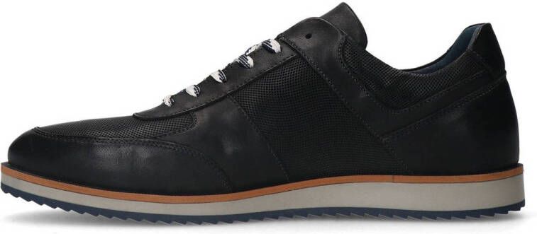 Manfield leren sneakers zwart