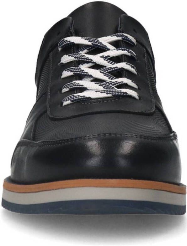 Manfield leren sneakers zwart