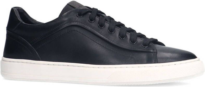 Manfield leren sneakers zwart
