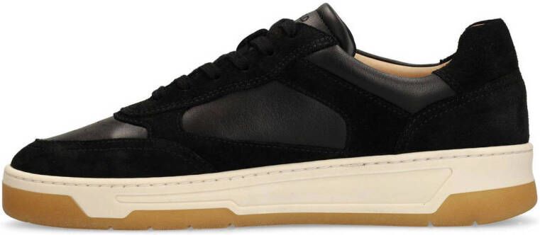 Manfield leren sneakers zwart