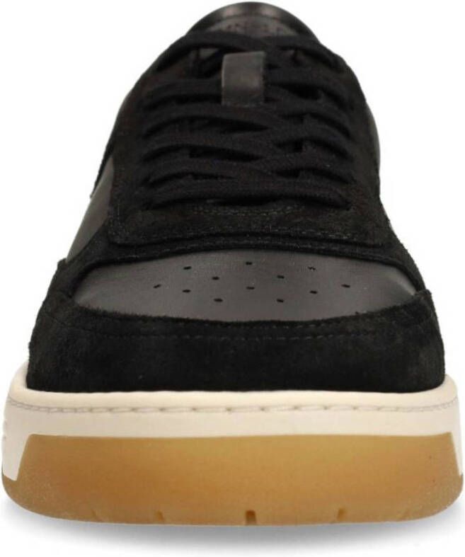 Manfield leren sneakers zwart