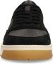 Manfield Heren Zwarte leren sneakers met suède details - Thumbnail 3