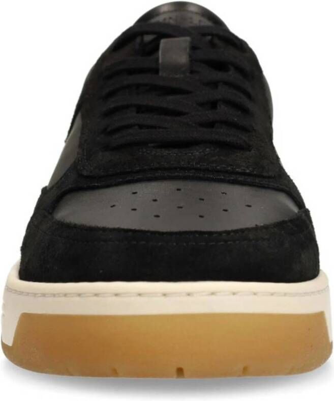 Manfield leren sneakers zwart