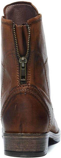 Manfield leren veterboots cognac