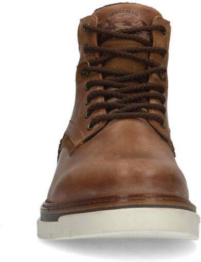 Manfield leren veterboots cognac