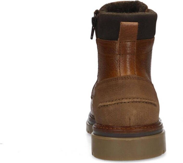 Manfield leren veterboots cognac