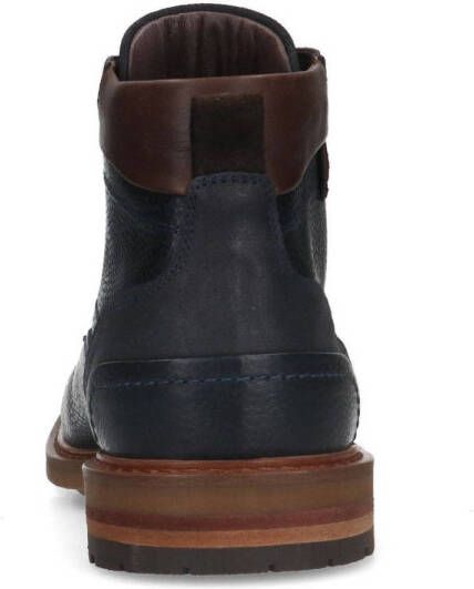 Manfield leren veterboots donkerblauw