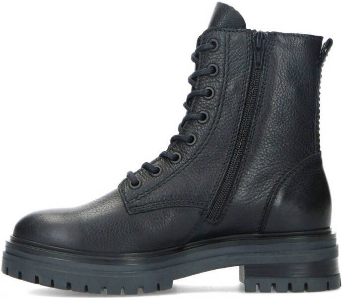 Manfield leren veterboots zwart