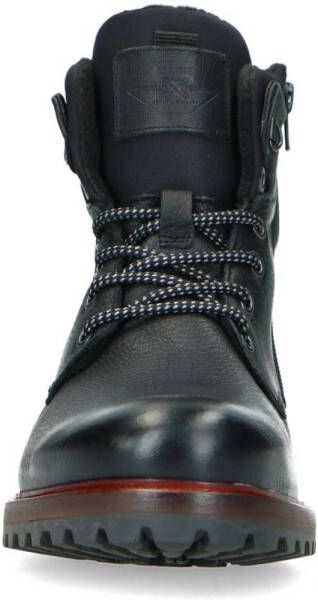 Manfield leren veterboots zwart