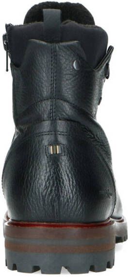 Manfield leren veterboots zwart