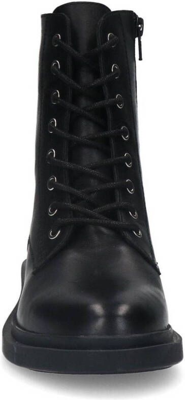 Manfield leren veterboots zwart