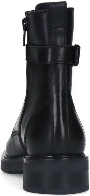 Manfield leren veterboots zwart