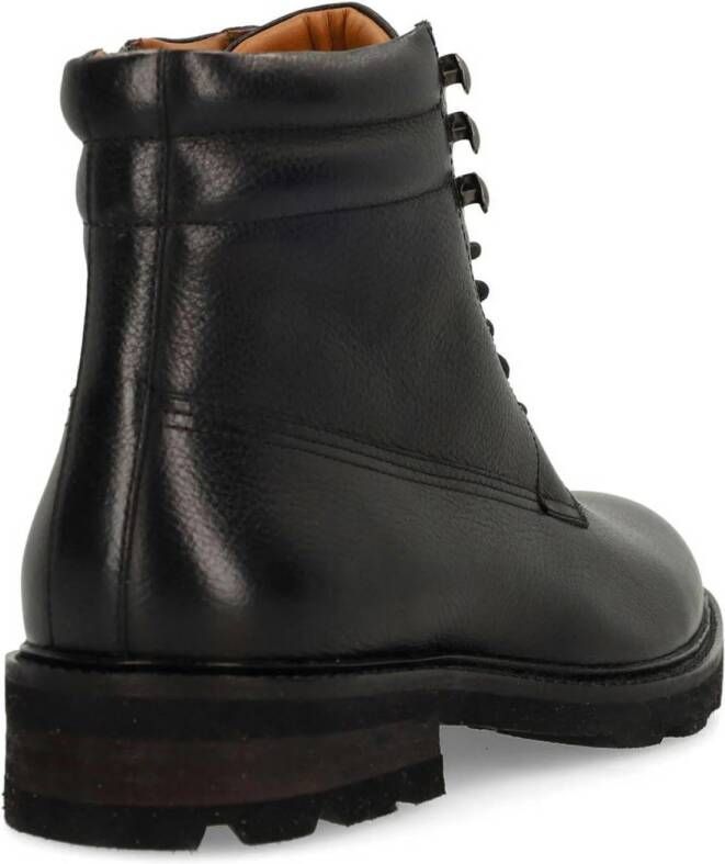 Manfield leren veterboots zwart
