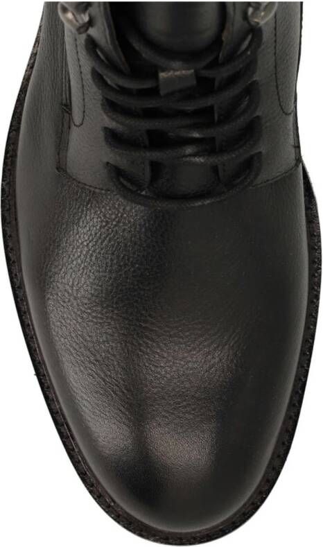 Manfield leren veterboots zwart