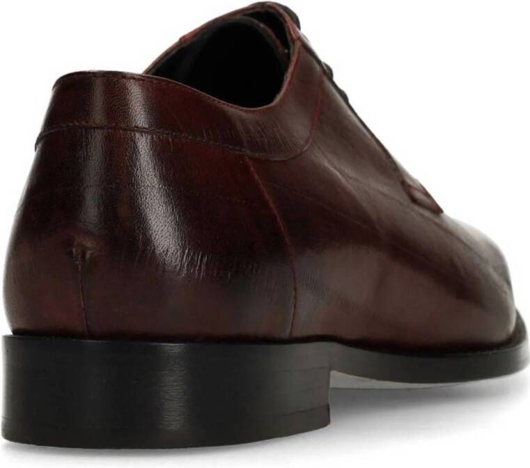 Manfield leren veterschoenen bordeaux