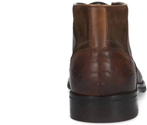 Manfield leren veterschoenen bruin