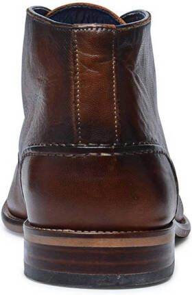 Manfield leren veterschoenen cognac