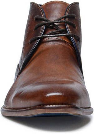 Manfield leren veterschoenen cognac