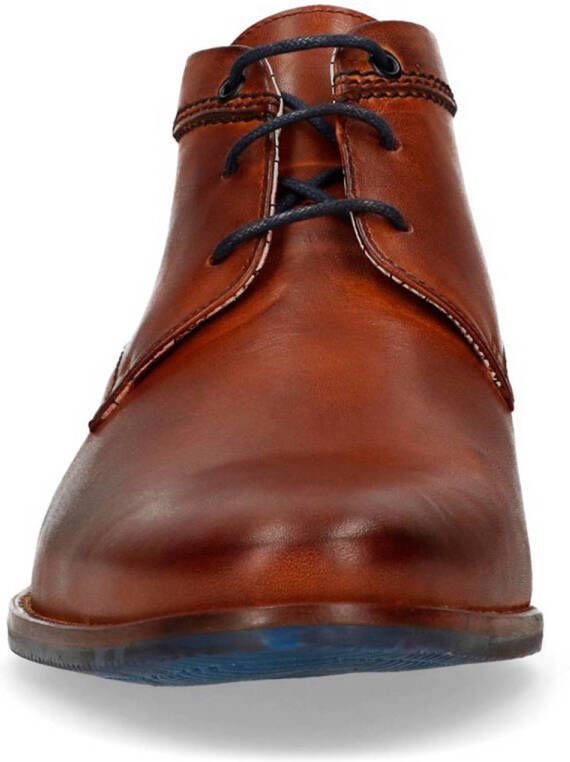 Manfield leren veterschoenen cognac