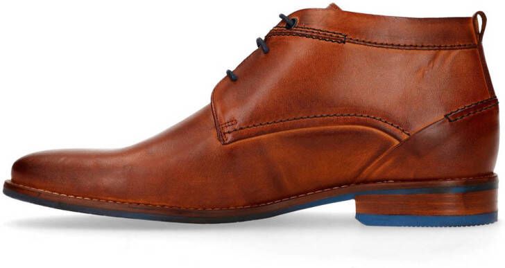 Manfield leren veterschoenen cognac