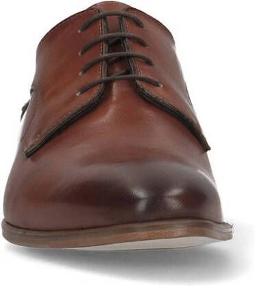 Manfield leren veterschoenen cognac