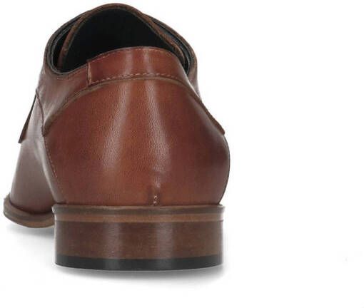 Manfield leren veterschoenen cognac