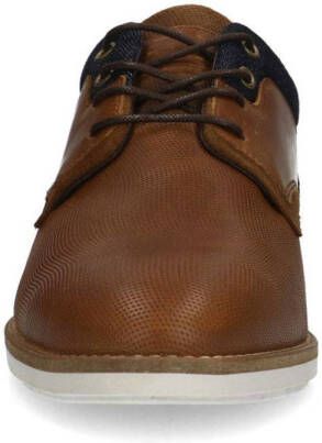 Manfield leren veterschoenen cognac