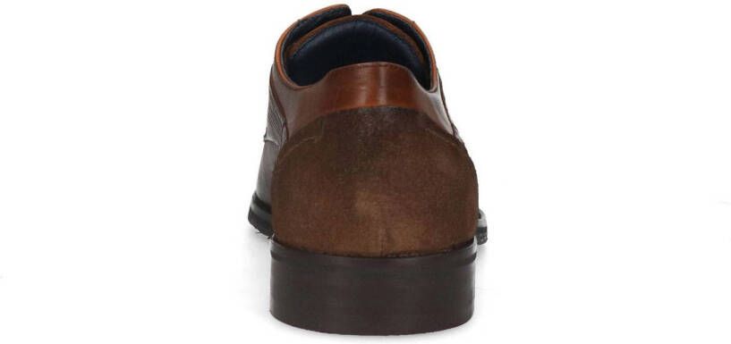 Manfield leren veterschoenen cognac