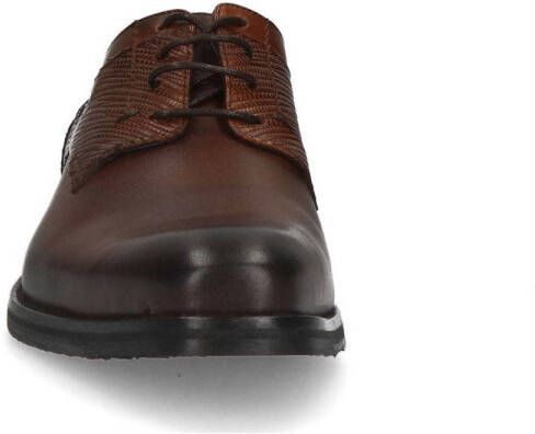 Manfield leren veterschoenen cognac