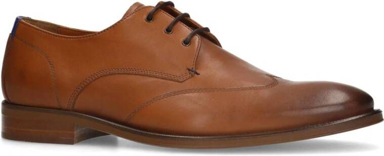 Manfield leren veterschoenen cognac