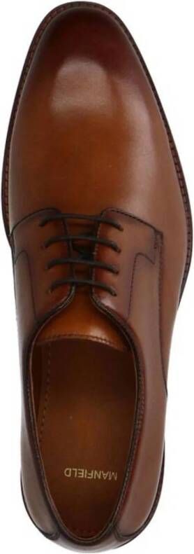 Manfield leren veterschoenen cognac