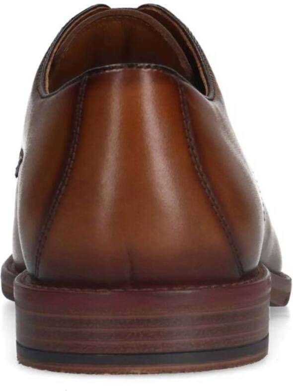 Manfield leren veterschoenen cognac