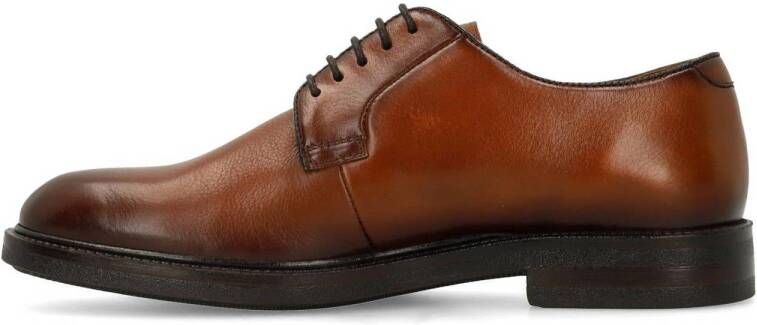 Manfield leren veterschoenen cognac
