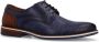 Manfield leren veterschoenen donkerblauw - Thumbnail 4