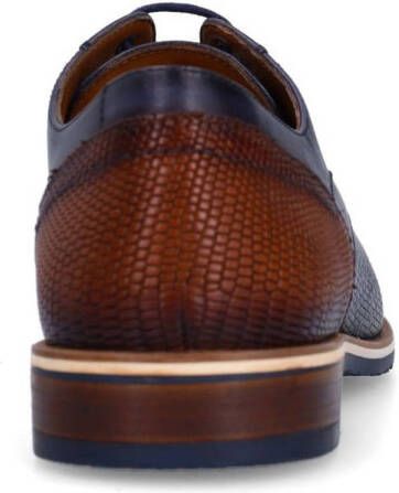 Manfield leren veterschoenen donkerblauw