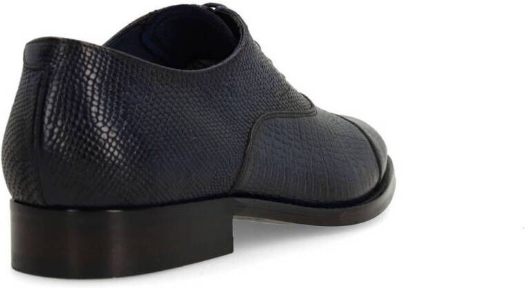 Manfield leren veterschoenen donkerblauw