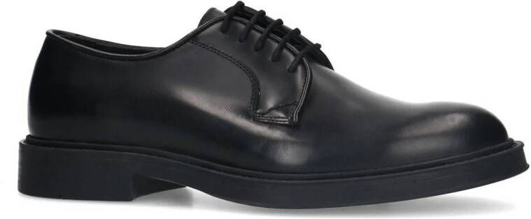 Manfield leren veterschoenen zwart