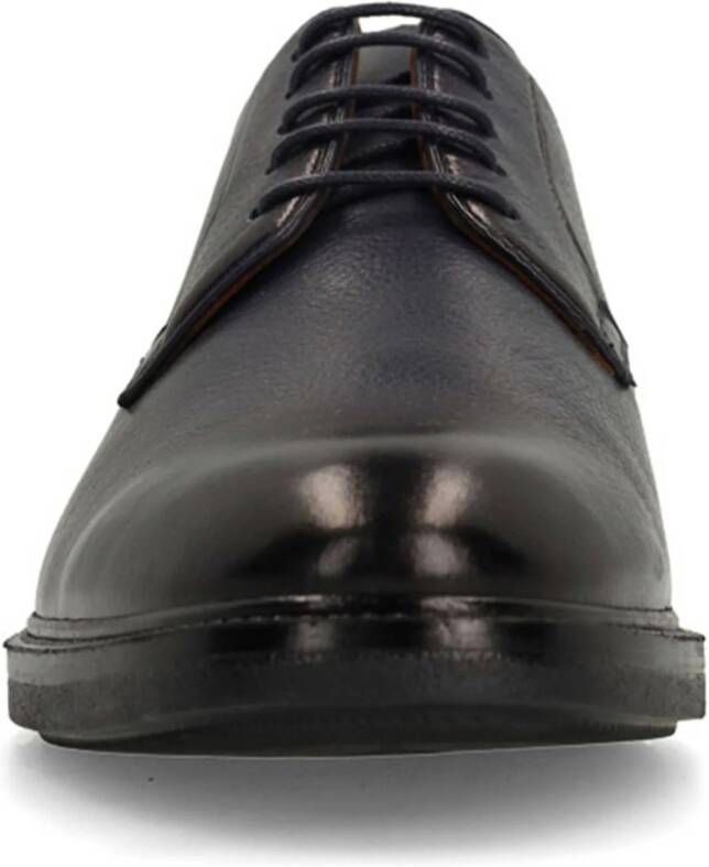 Manfield leren veterschoenen zwart
