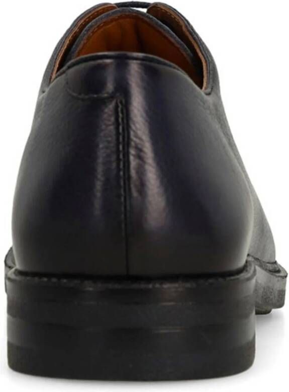 Manfield leren veterschoenen zwart