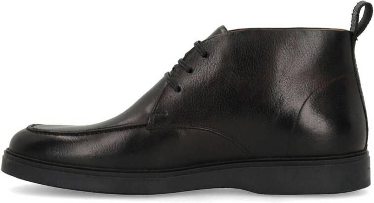 Manfield leren veterschoenen zwart