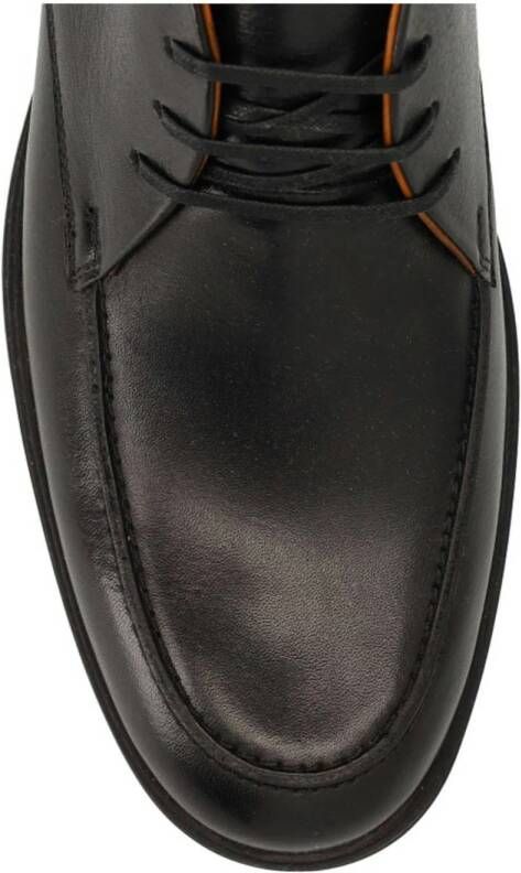 Manfield leren veterschoenen zwart