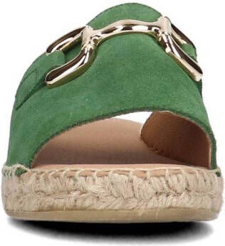 Manfield nubuck slippers met gesp groen