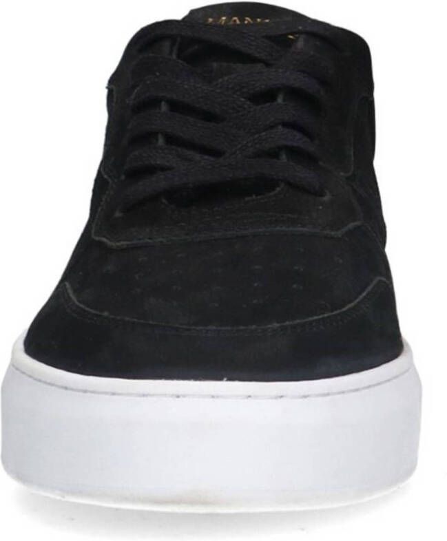 Manfield nubuck sneaker zwart