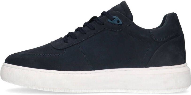 Manfield nubuck sneakers donkerblauw