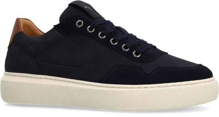 Manfield nubuck sneakers donkerblauw