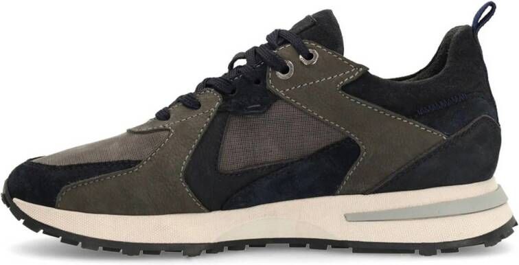 Manfield nubuck sneakers donkerblauw