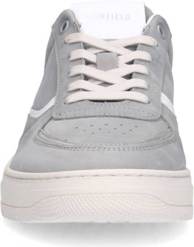 Manfield nubuck sneakers lichtgrijs