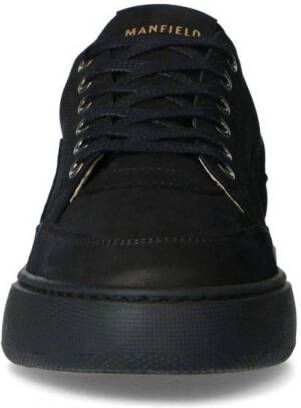 Manfield nubuck sneakers zwart