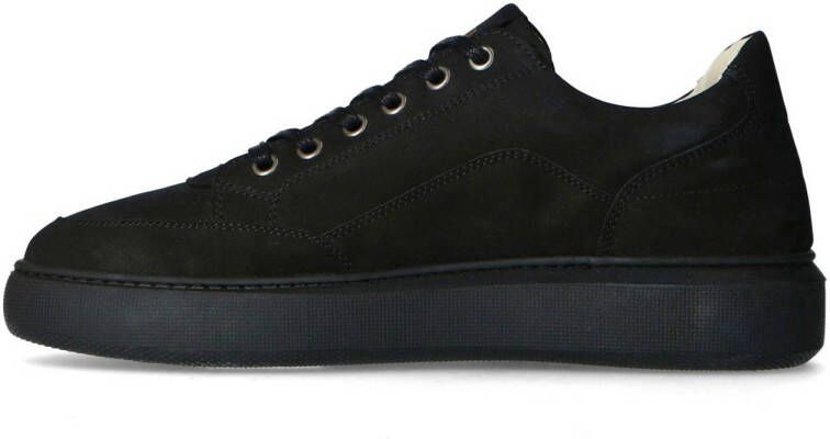 Manfield nubuck sneakers zwart